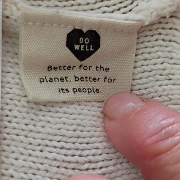 Madewell Women's Cream and Blue Cardigan Sweater.SizeS.pit To Pit22".Very Good C - Picture 6 of 7